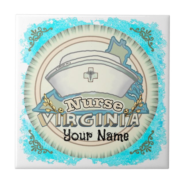 Virginia Nurse Ceramic Tile (Front)