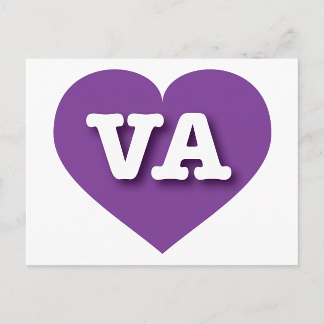 Virginia Purple Heart - I love VA Postcard (Front)