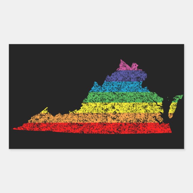 virginia rainbow rectangular sticker (Front)