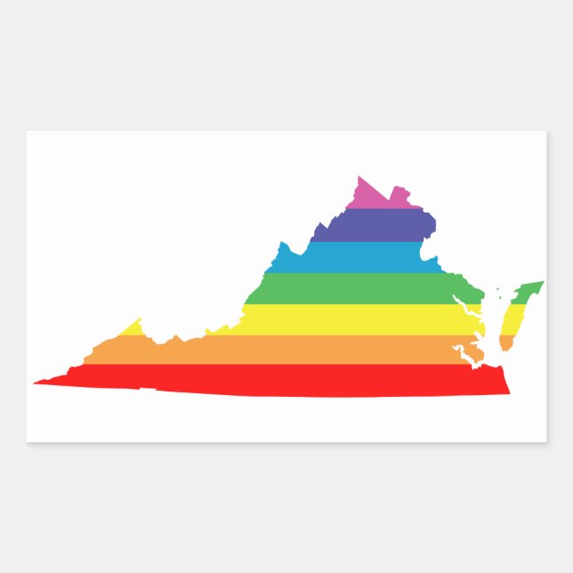 virginia rainbow rectangular sticker (Front)
