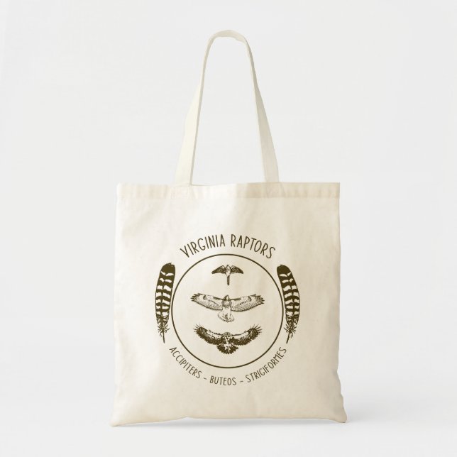 Virginia Raptors Natural Tote Bag (Front)