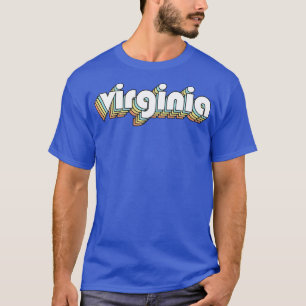 Virginia Retro Rainbow Typography Faded Style T-Shirt