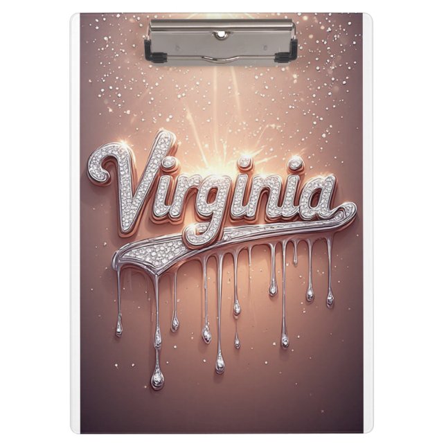 🌸Virginia Rose Gold Dripping Metallic For Notes🌸 Clipboard (Front)