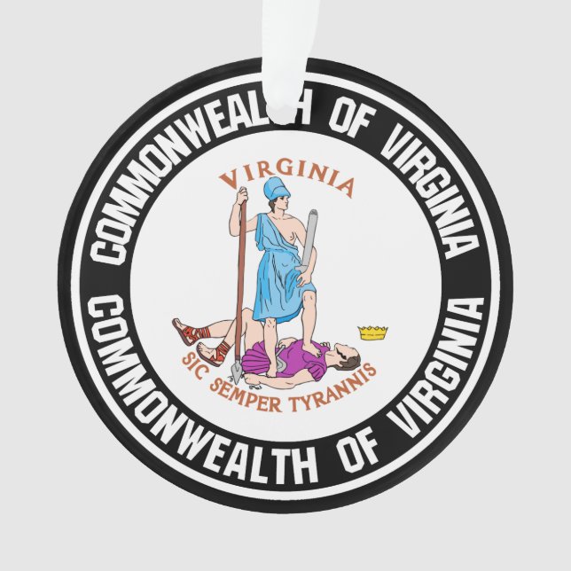Virginia Round Emblem Ornament (Front)
