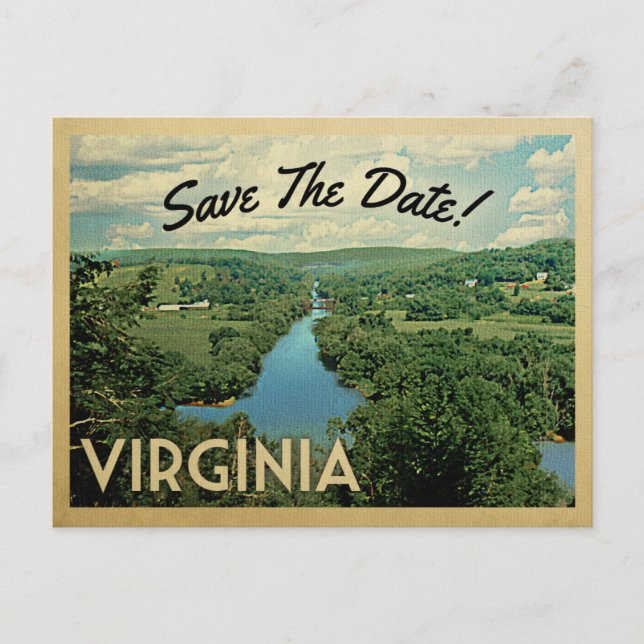 Virginia Save The Date Vintage Postcards (Front)