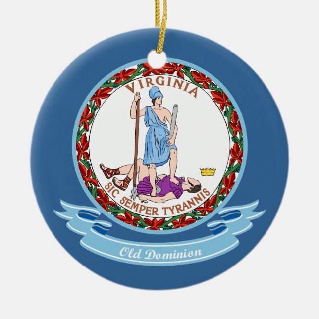 Virginia Seal Ceramic Ornament (Front)