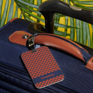 Virginia Silhouette Orange Blue Personalize Luggage Tag