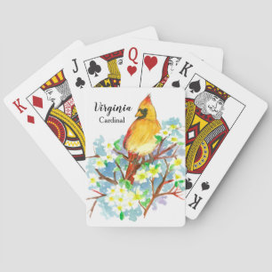 Virginia Souvenir Gift Cardinal Bird Dogwood Playing Cards