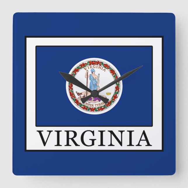 Virginia Square Wall Clock (Front)