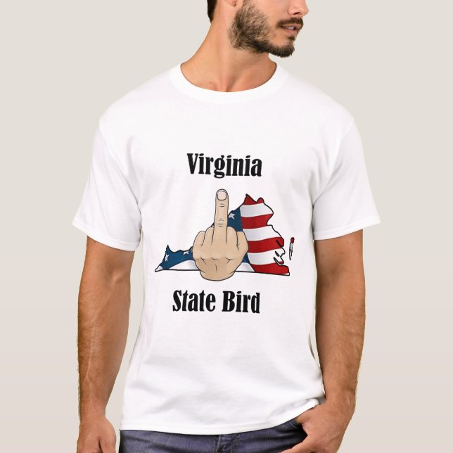 Virginia state bird t-shirt middle finger (Front)