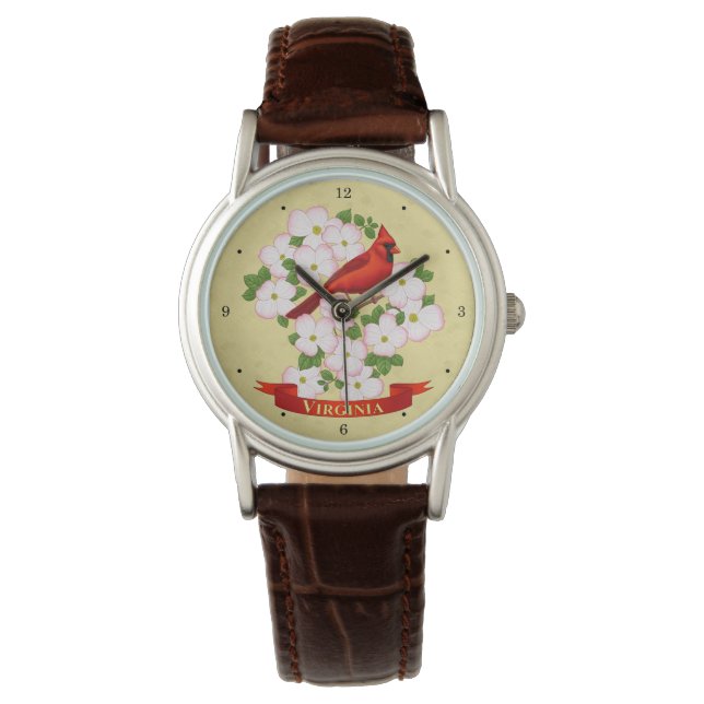 Virginia State Cardinal Bird and Dogwood Flower Watch (Front)