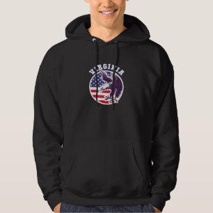 Virginia State Eagle Usa Flag Stars And Stripes Ho Hoodie