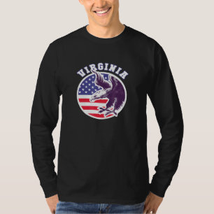 Virginia State Eagle Usa Flag Stars And Stripes Ho T-Shirt