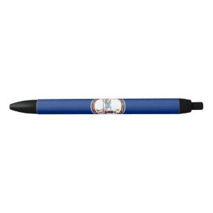 Virginia State Flag Black Ink Pen