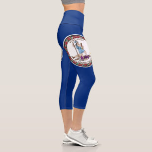 Virginia State Flag Capri Leggings
