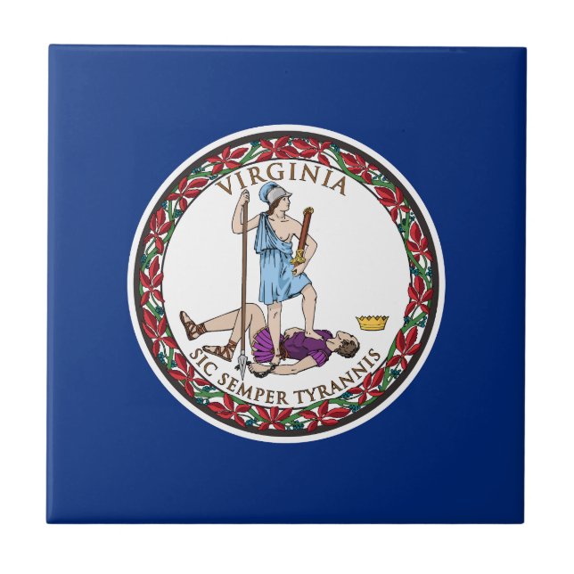 Virginia State Flag Ceramic Tile (Front)