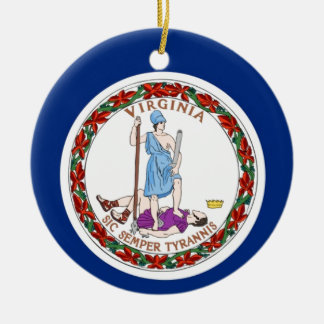 Virginia State Flag Ceramic Tree Decoration