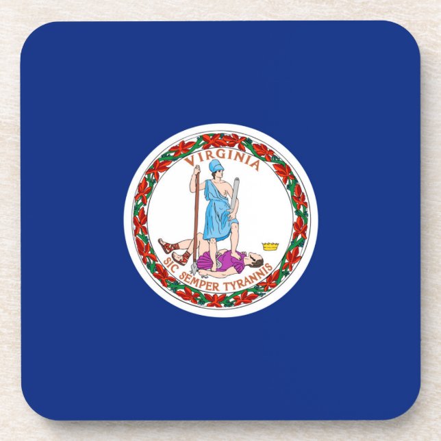 Virginia State Flag Design Coaster (Front)