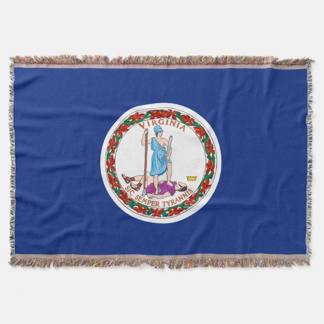 Virginia State Flag Design Decor Throw Blanket (Front)