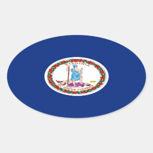 Virginia State Flag Design Oval Sticker