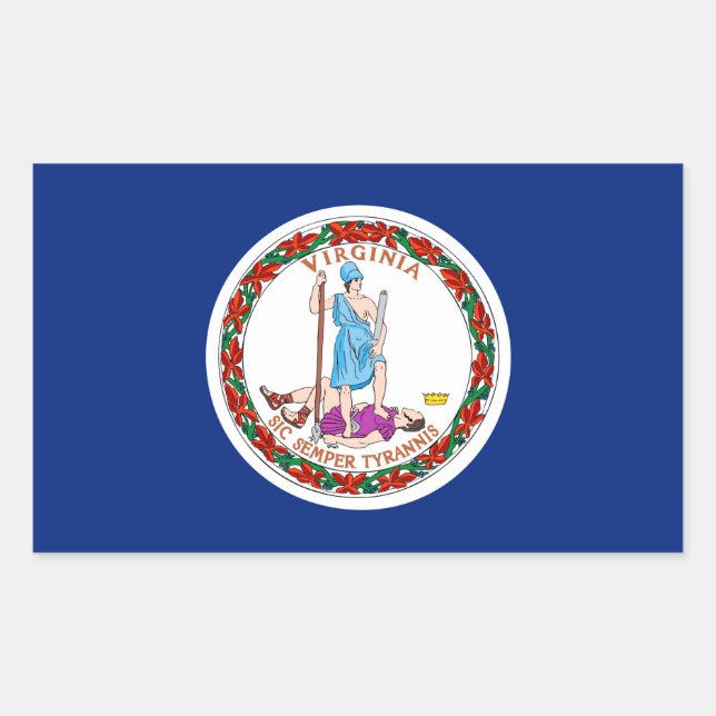 Virginia State Flag Design Rectangular Sticker (Front)