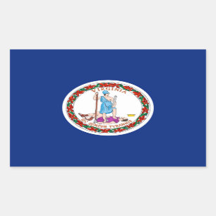Virginia State Flag Design Rectangular Sticker
