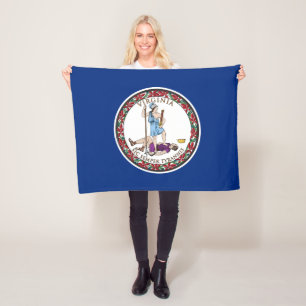 Virginia State Flag Fleece Blanket