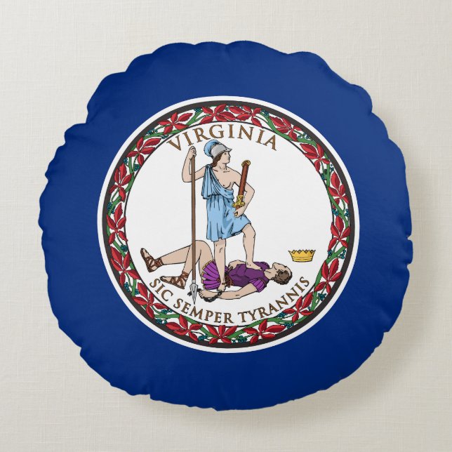 Virginia State Flag Round Cushion (Front)