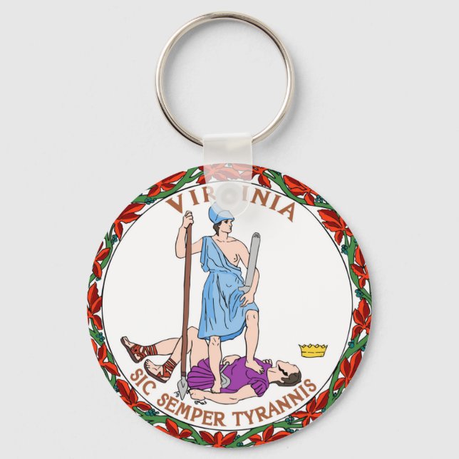 Virginia state flag seal united america country re key ring (Front)