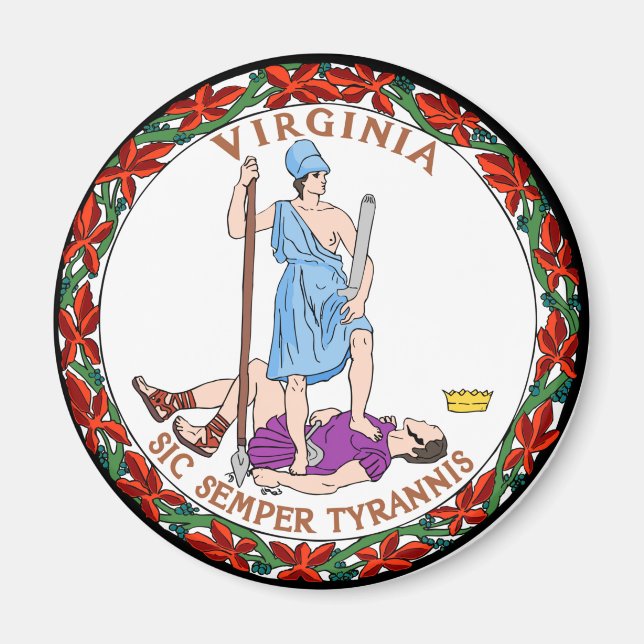 Virginia state flag seal united america country re magnet (Front)
