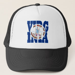 Virginia state flag text trucker hat