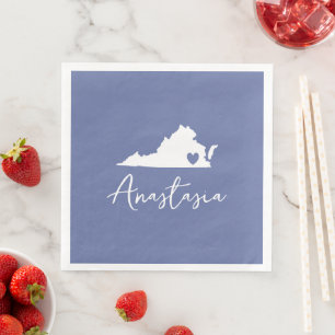 Virginia State Map Customisable Name   Napkin