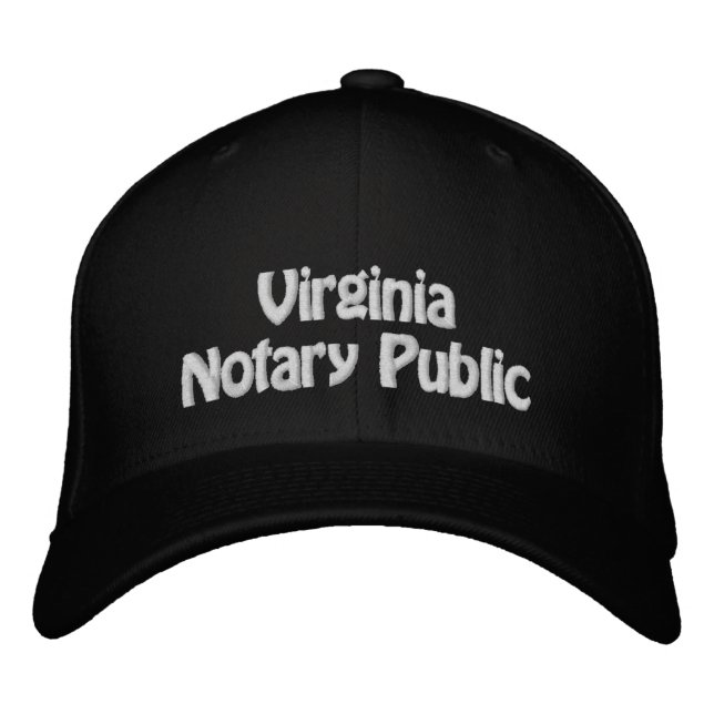 Virginia State Notary Embroidered Baseball Cap (Front)