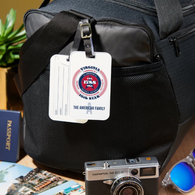 Virginia State Personalised Luggage Tag (Front & Back)