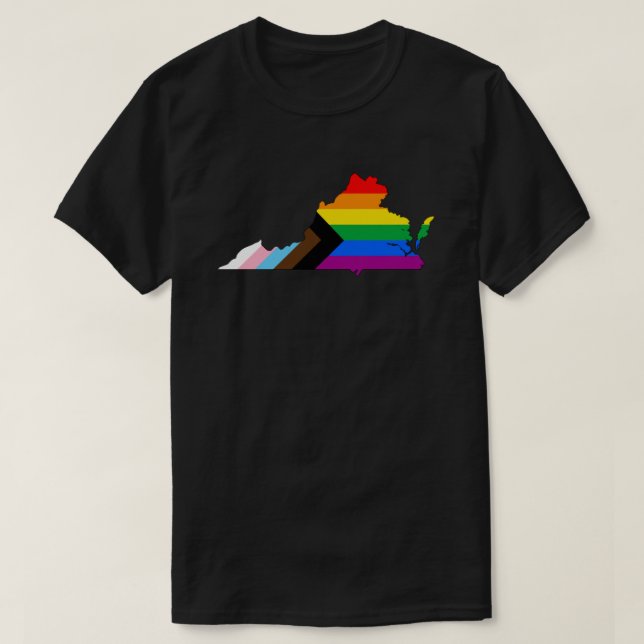 Virginia State Pride LGBTQ Progress Pride T-Shirt (Design Front)