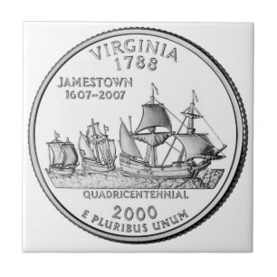 Virginia State Quarter Ceramic Tile