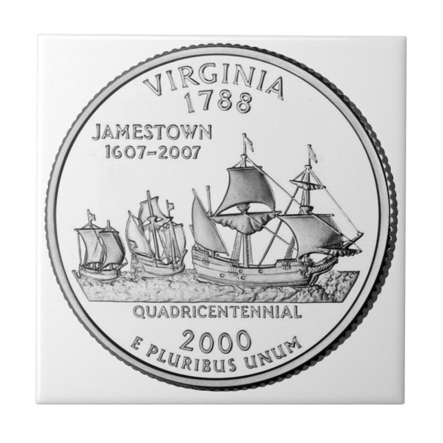 Virginia State Quarter Ceramic Tile (Front)