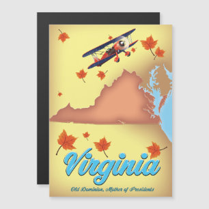 Virginia State retro Travel poster map