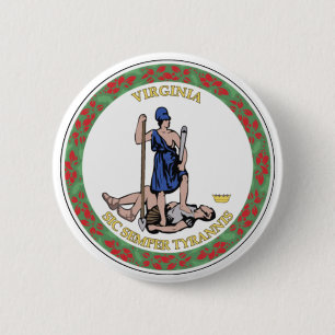Virginia State Seal 6 Cm Round Badge