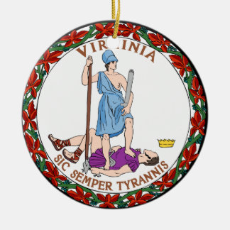 Virginia State Seal Ceramic Tree Decoration
