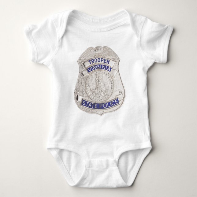 Virginia State Trooper Police Badge Baby Bodysuit (Front)