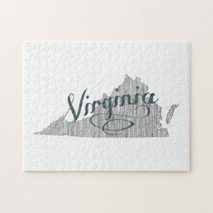 Virginia State Typography Jigsaw Puzzle
