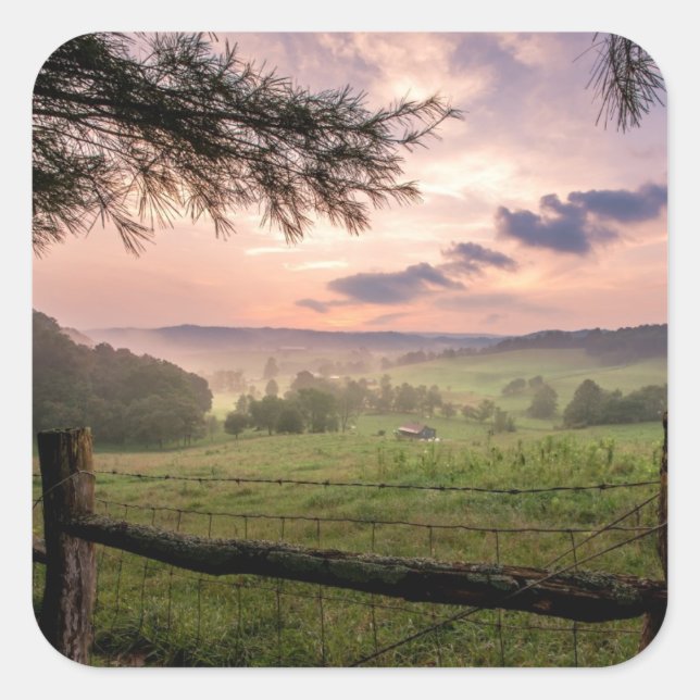 Virginia Sunset Square Sticker (Front)