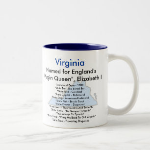 Virginia Symbols & Map Two-Tone Coffee Mug
