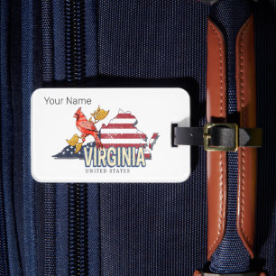 Virginia United States Retro State Map Vintage USA Luggage Tag