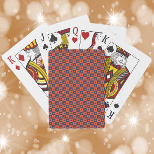 Virginia US State Orange and Blue Pattern Playing Cards