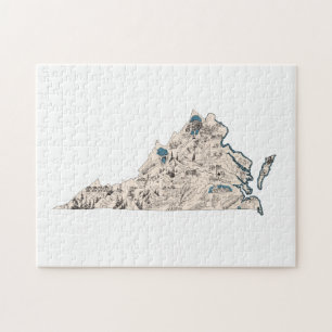Virginia Vintage Picture Map Jigsaw Puzzle