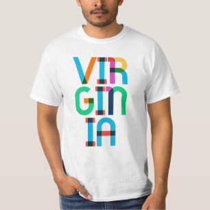 Virginia Vintage Retro Colourful 80s Pop Art Type T-Shirt