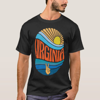Virginia  Vintage Sunset Virginia Groovy Tie Dye T-Shirt
