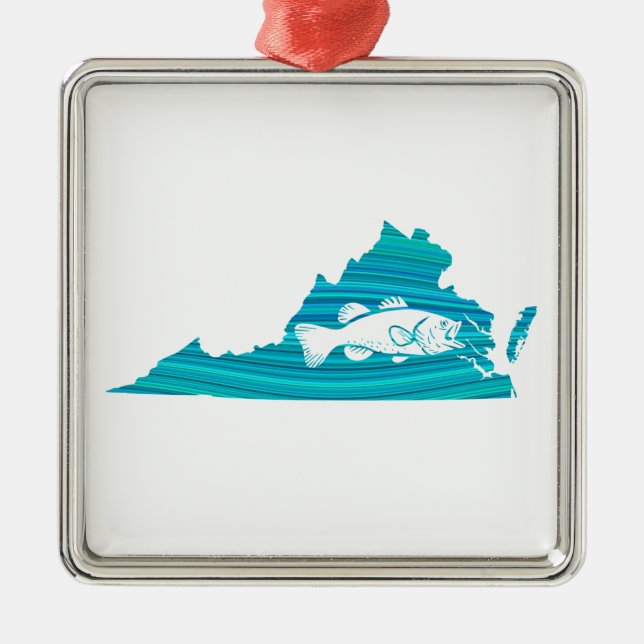 Virginia Wave Fishing Metal Ornament (Front)